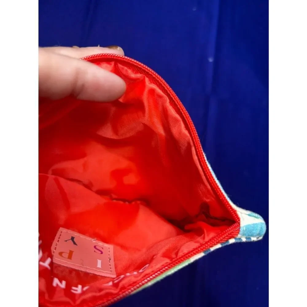 ipsy Coral-Red Printed Cosmetic Pouch